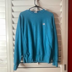 champion - teal crewneck